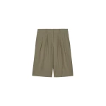 The Frankie Shop Bilbao Pleated Linen Bermuda Shorts