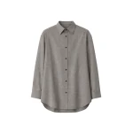 Bina Wool Padded Shirt in Light Taupe Melange by The Frankie Shop – Tops The Frankie Shop Bina Wool Padded Shirt
