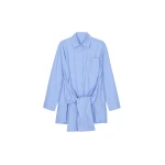 Birkholm Double Sleeve Tie Shirt in Blue by The Frankie Shop – Tops The Frankie Shop Birkholm Double Sleeve Tie Shirt