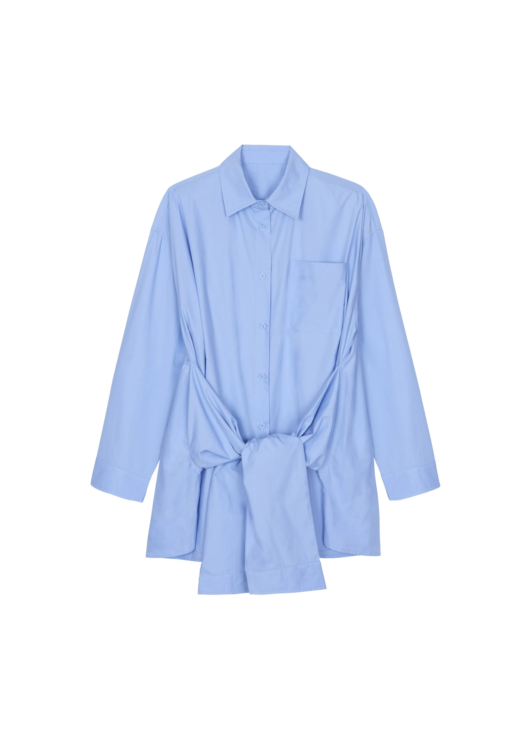 Birkholm Double Sleeve Tie Shirt in Blue by The Frankie Shop – Tops The Frankie Shop Birkholm Double Sleeve Tie Shirt