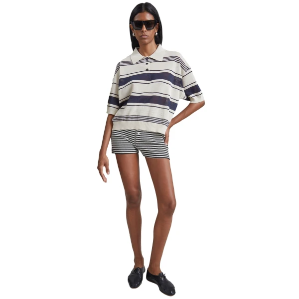 The Frankie Shop Bolea Knit Polo Top