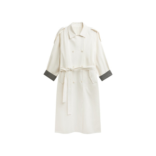 The Frankie Shop Brion Contrast Cuff Trench Coat