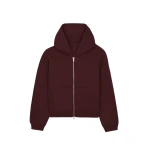 Calder Neoprene Zip-Up Hoodie in Burgundy by The Frankie Shop – Hoodies The Frankie Shop Calder Neoprene Zip-Up Hoodie