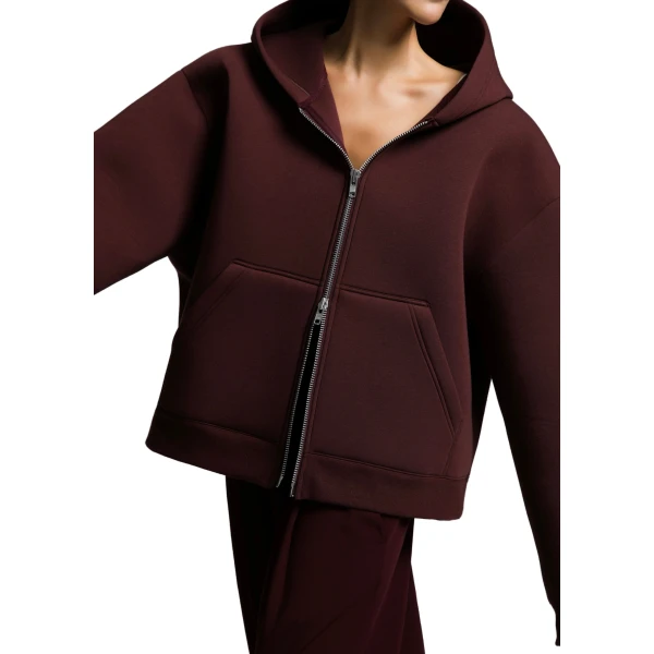 The Frankie Shop Calder Neoprene Zip-Up Hoodie