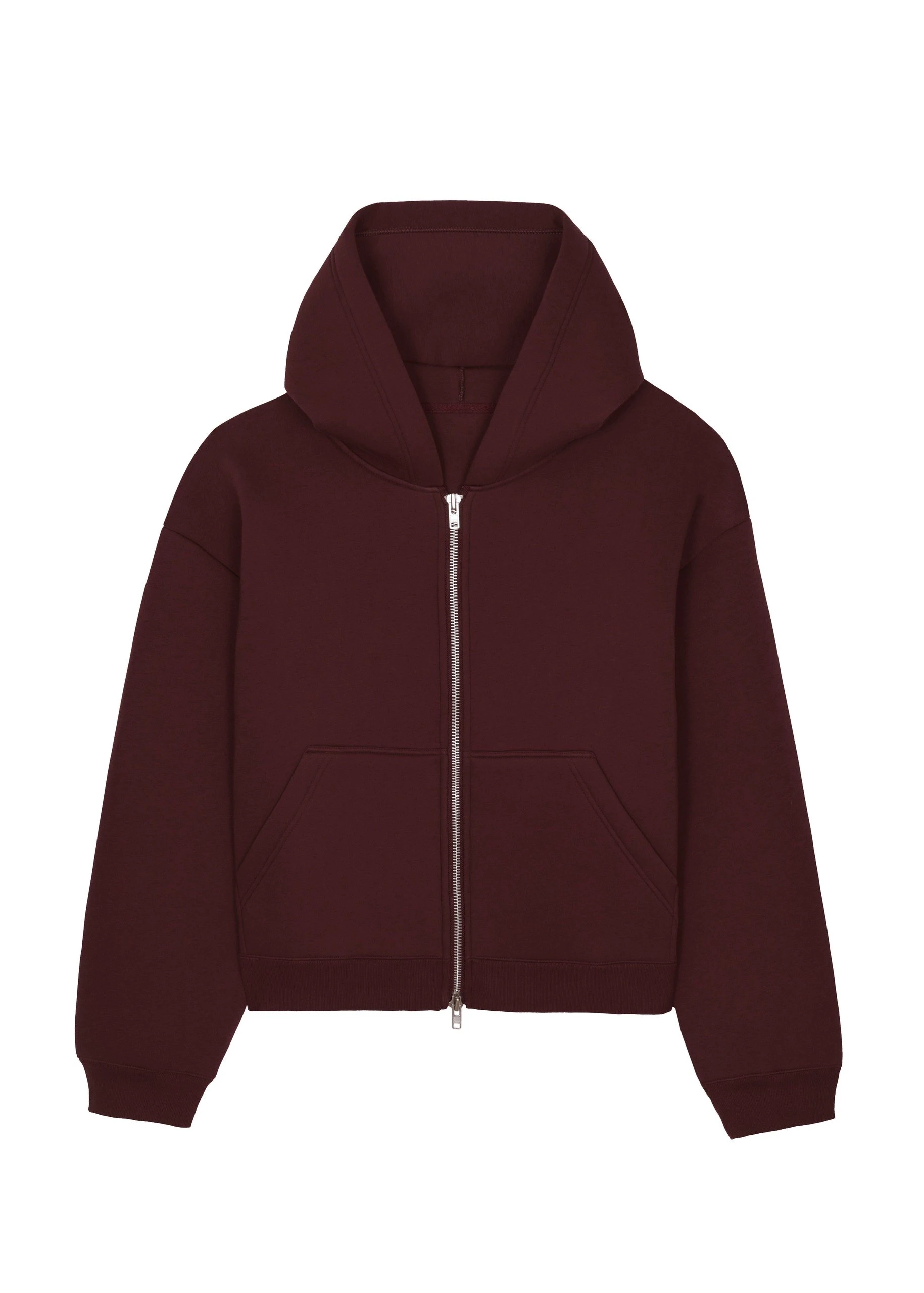 Calder Neoprene Zip-Up Hoodie in Burgundy by The Frankie Shop – Hoodies The Frankie Shop Calder Neoprene Zip-Up Hoodie