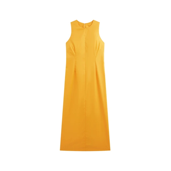 The Frankie Shop Carinola Poplin Open Back Midi Dress