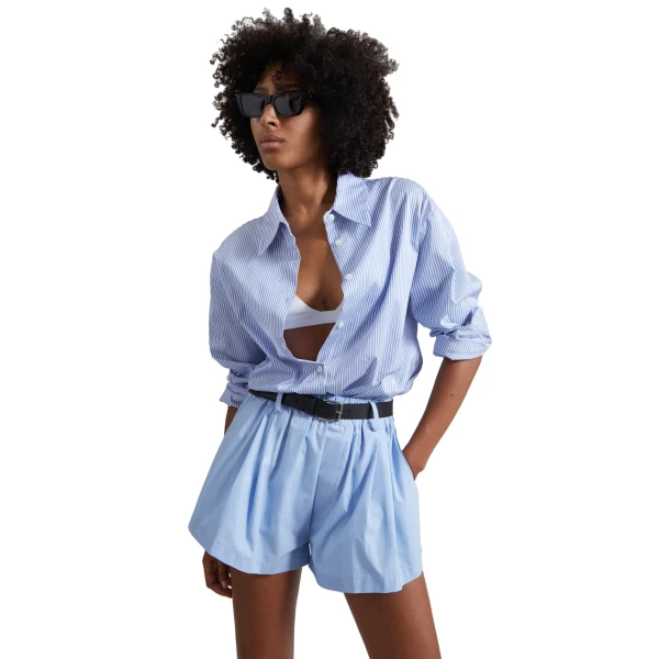 The Frankie Shop Castalia Cotton Gathered Shorts
