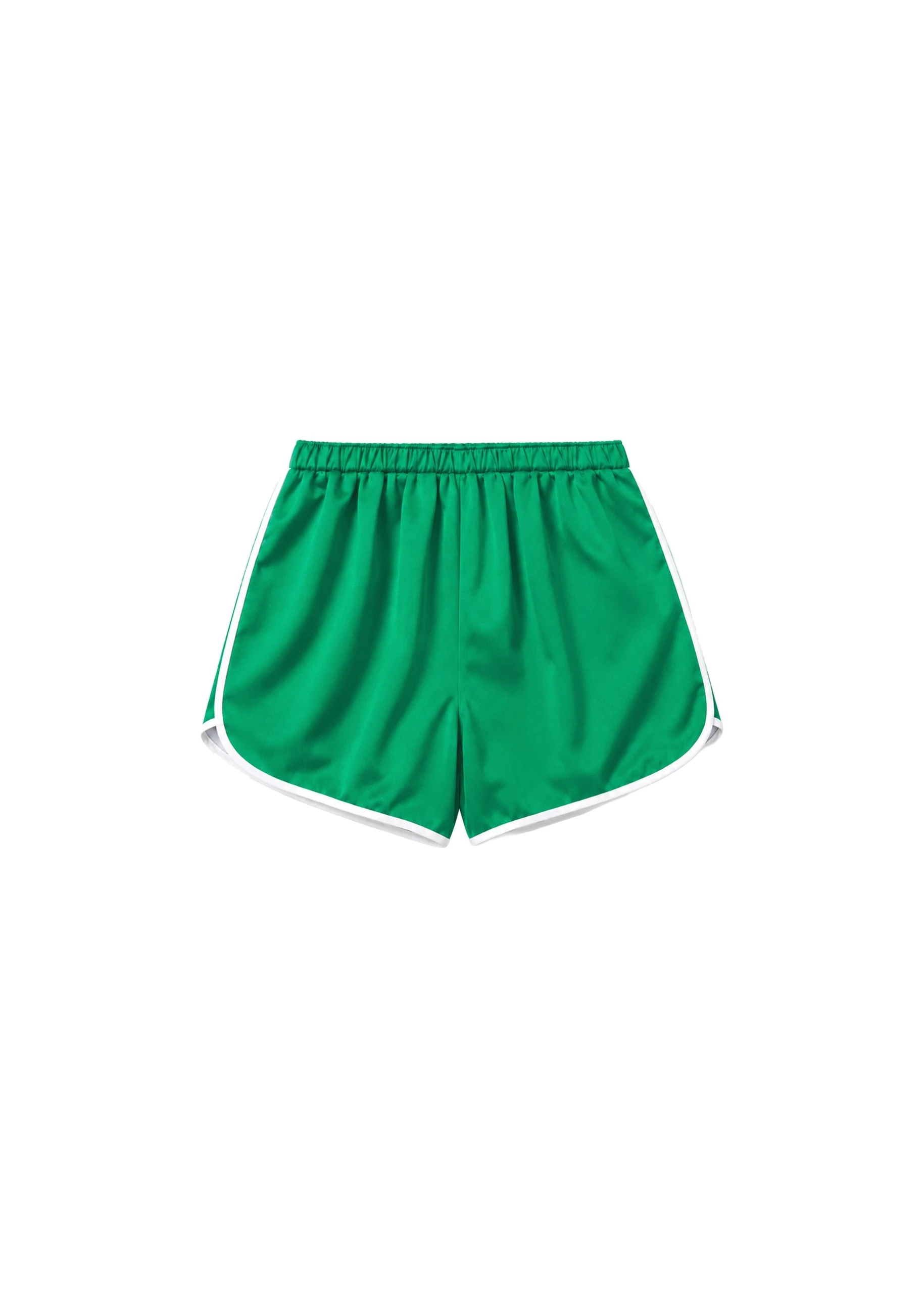 Cielo Satin Mini Boxer Shorts in Kelly Green by The Frankie Shop – Shorts The Frankie Shop Cielo Satin Mini Boxer Shorts