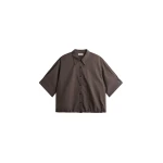 Comporta Drawstring Shirt in Brown by The Frankie Shop – Tops The Frankie Shop Comporta Drawstring Shirt