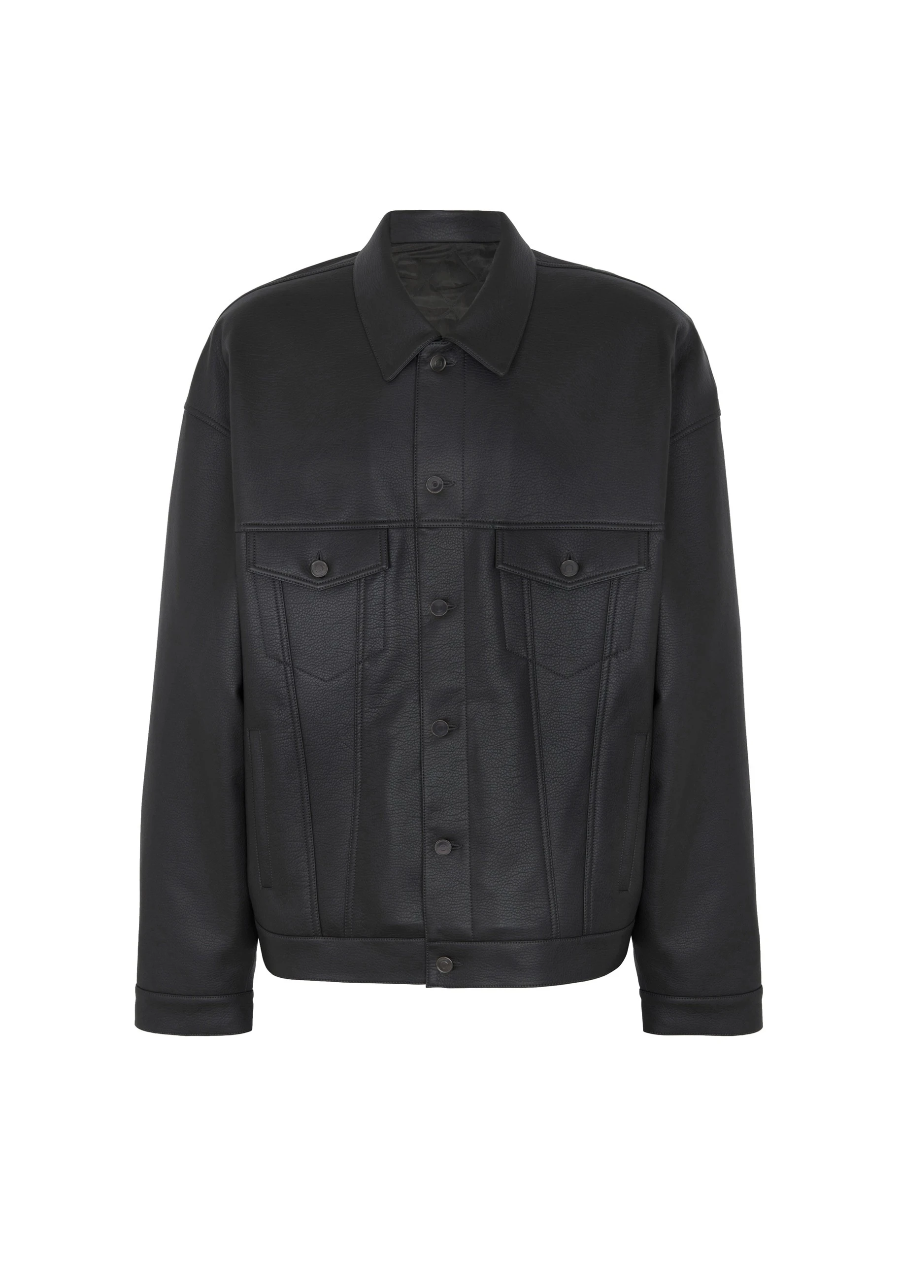Conan Faux Leather Jacket in Black by The Frankie Shop – Jackets The Frankie Shop Conan Faux Leather Jacket