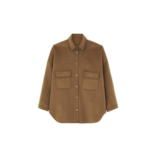 Dallas Wool Overshirt in Camel