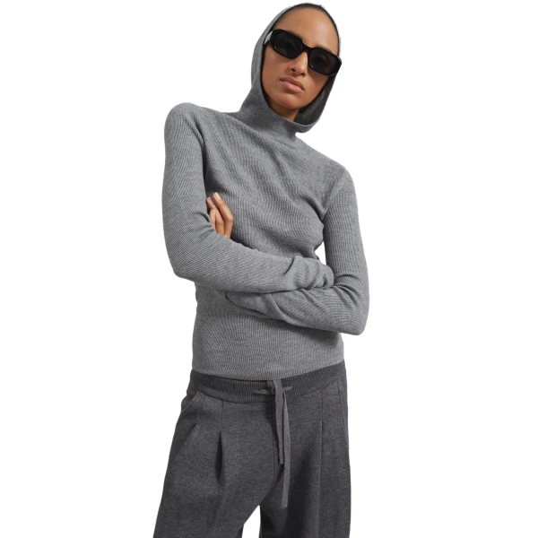 The Frankie Shop Danae Hooded Knit Top