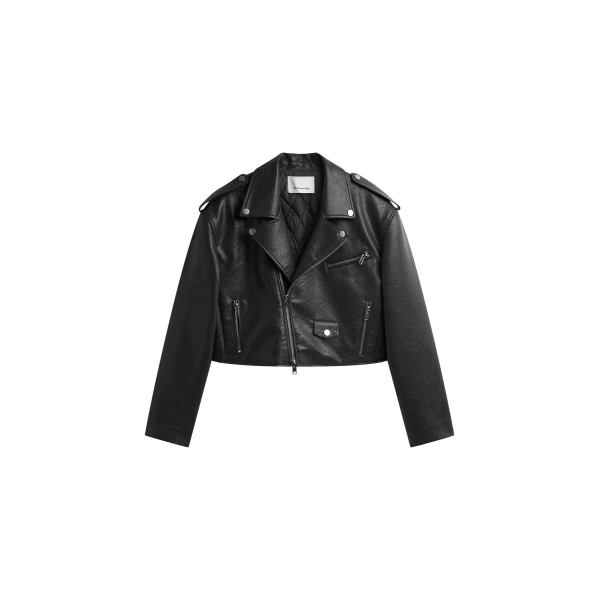 The Frankie Shop Daphne Cropped Biker Jacket