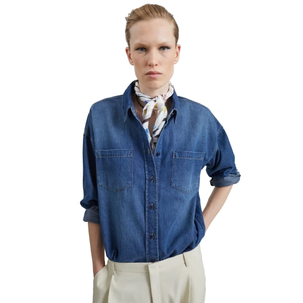 The Frankie Shop Deira Denim Shirt