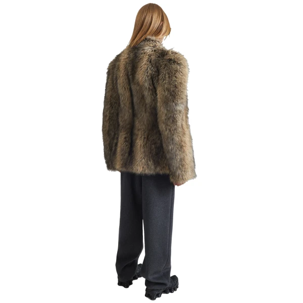 The Frankie Shop Denia Faux Fur Cinched Jacket