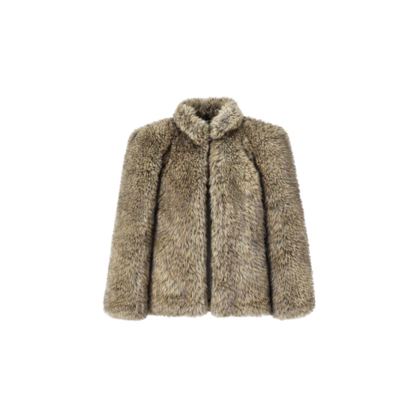 The Frankie Shop Denia Faux Fur Cinched Jacket