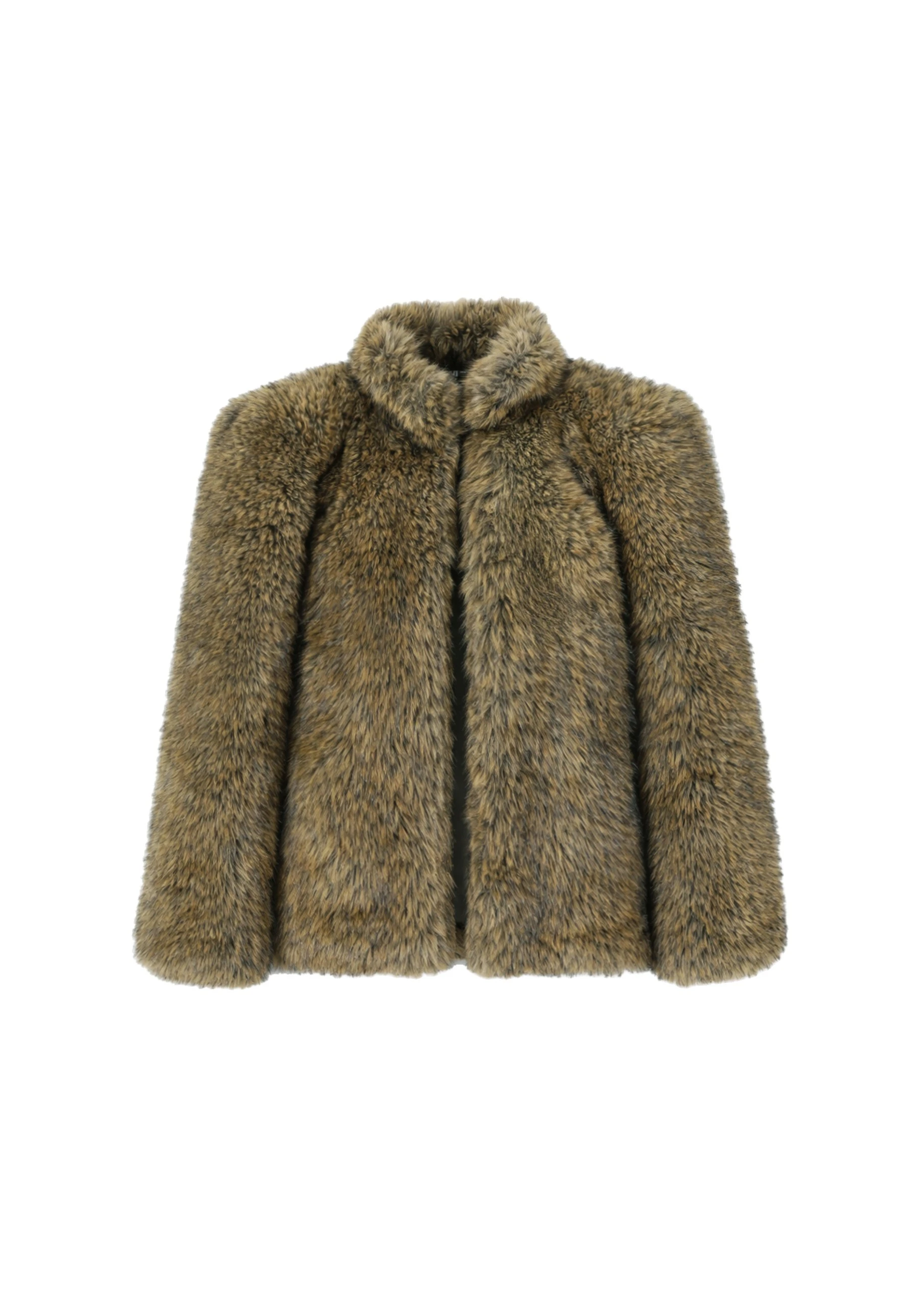 Denia Faux Fur Cinched Jacket in Moss Green Melange by The Frankie Shop – Jackets The Frankie Shop Denia Faux Fur Cinched Jacket