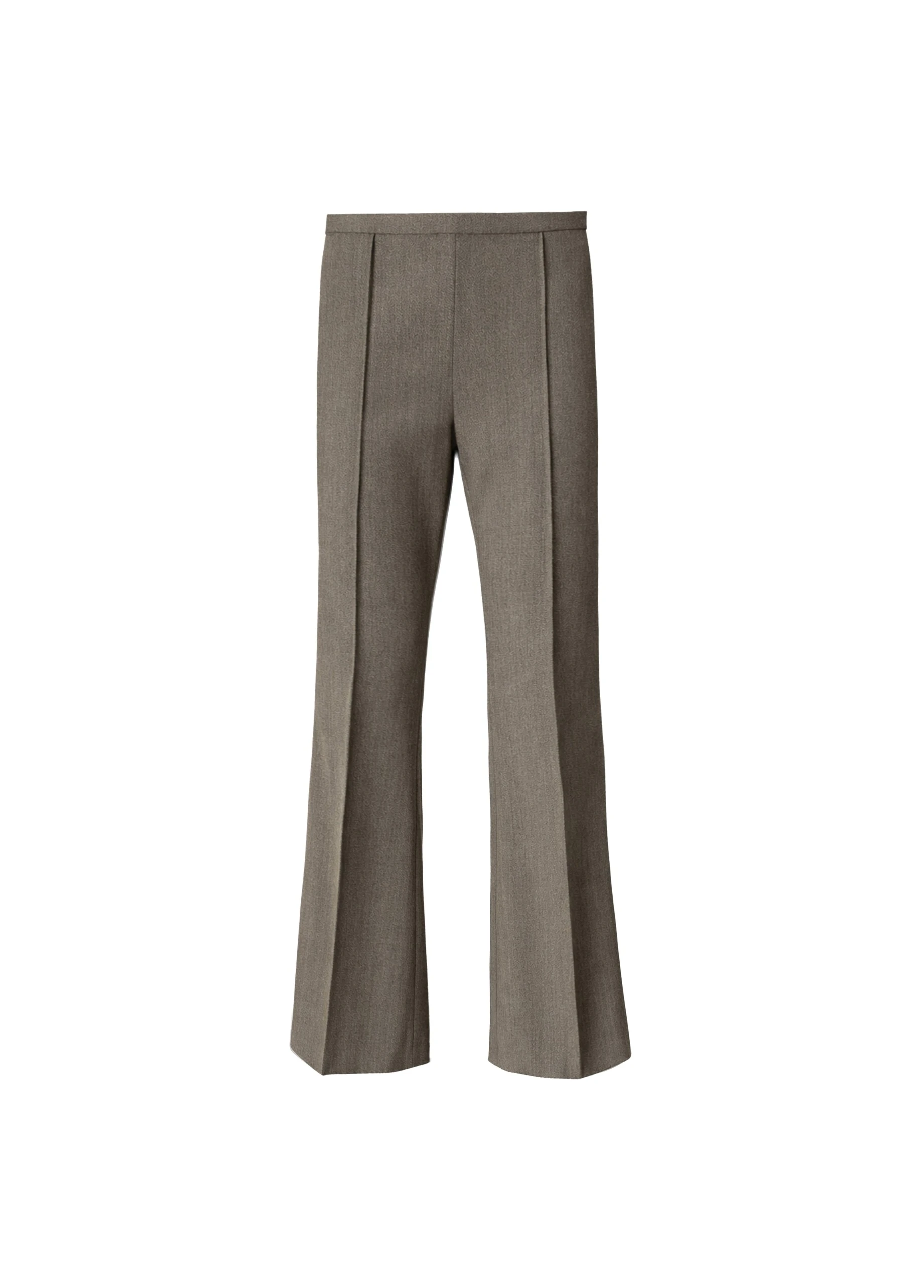 Dessa Wool Flared Pants in Beige Melange by The Frankie Shop – Pants The Frankie Shop Dessa Wool Flared Pants