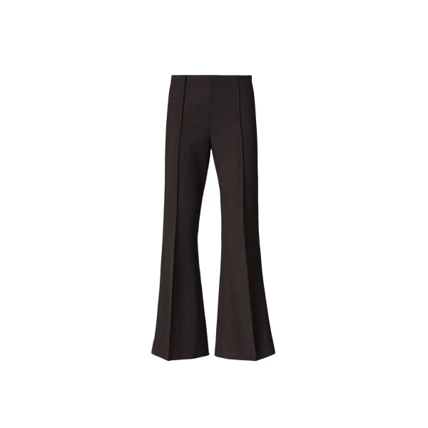 Dessa Wool Flared Pants in Brown Glen Plaid