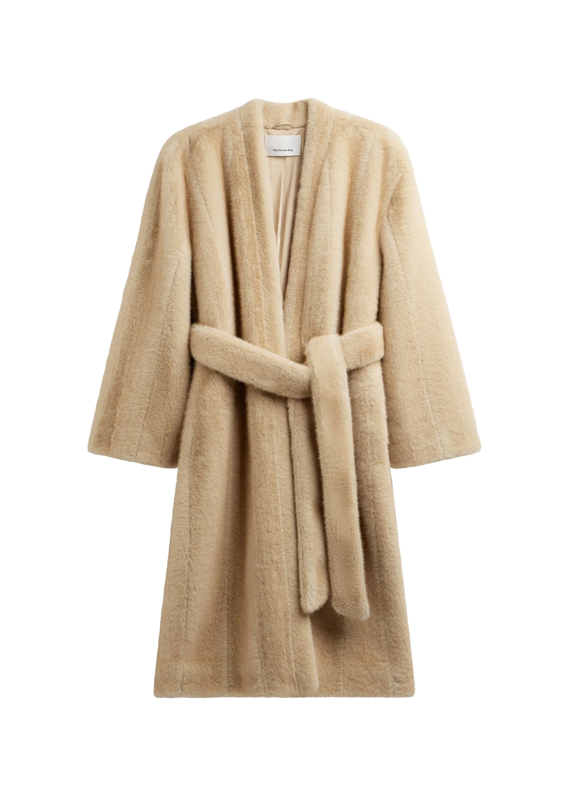 Destiny Padded Faux Fur Coat in Beige by The Frankie Shop – Coats The Frankie Shop Destiny Padded Faux Fur Coat