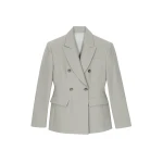 Dina Double Breasted Blazer in Light Taupe by The Frankie Shop – Jackets The Frankie Shop Dina Double Breasted Blazer