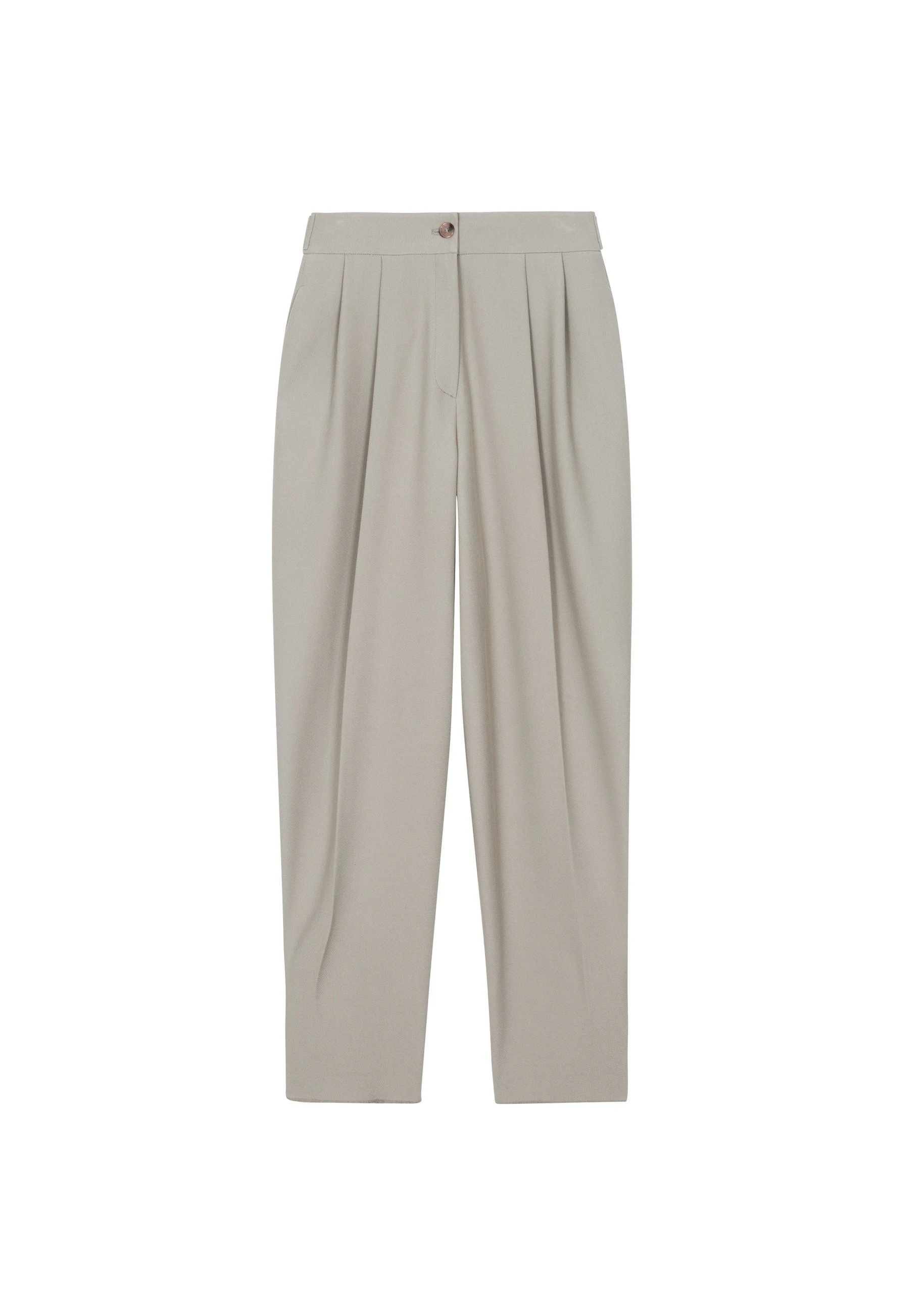 Dina Pleated Trousers in Light Taupe by The Frankie Shop – Pants The Frankie Shop Dina Pleated Trousers