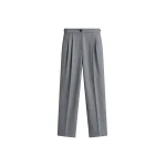 Doyer Pleated Trousers in Light Grey by The Frankie Shop – Pants The Frankie Shop Doyer Pleated Trousers