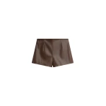 Dreux Faux Leather Hot Pants in Brown by The Frankie Shop – Shorts The Frankie Shop Dreux Faux Leather Hot Pants