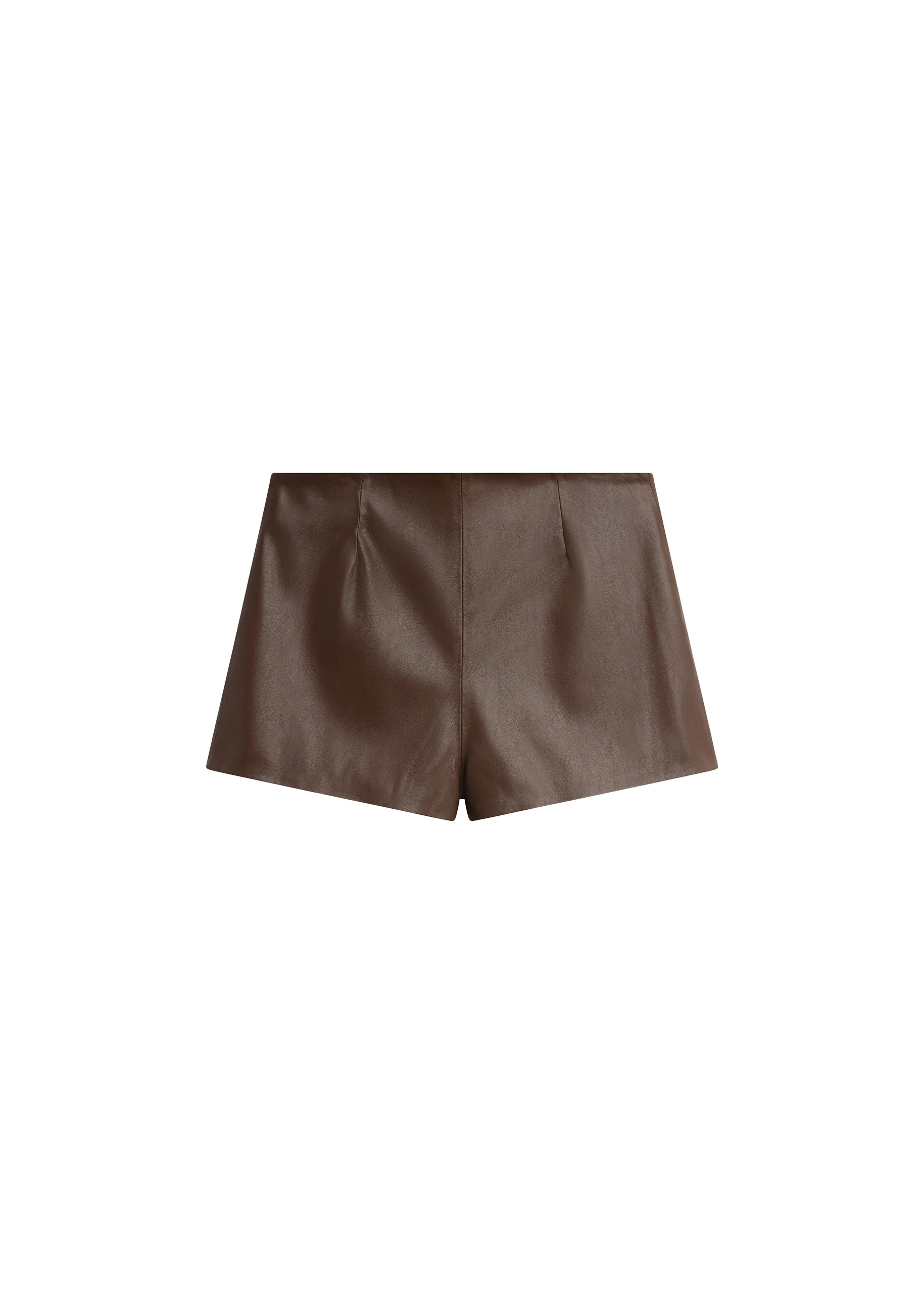 Dreux Faux Leather Hot Pants in Brown by The Frankie Shop – Shorts The Frankie Shop Dreux Faux Leather Hot Pants
