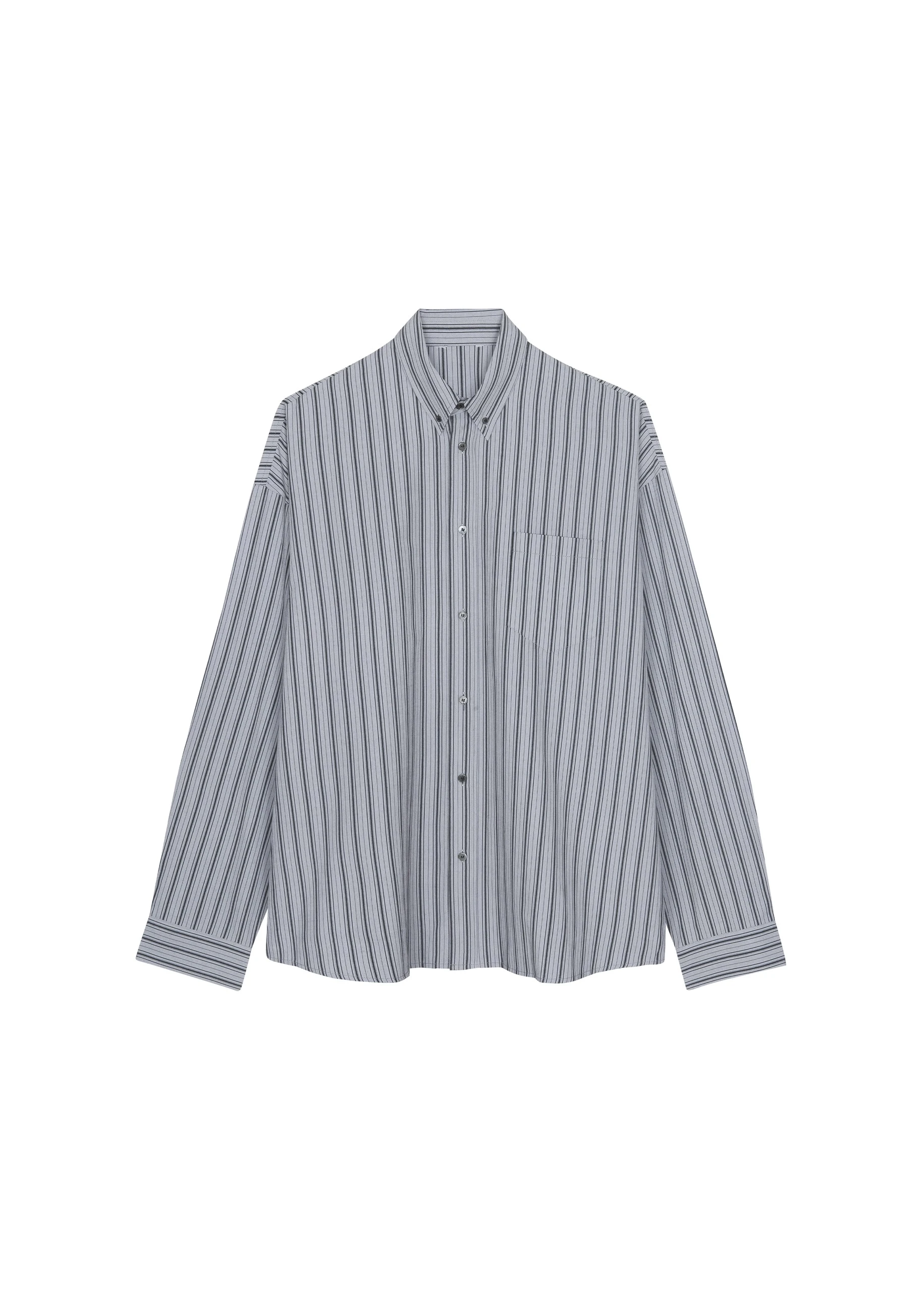 Drimna Shirt in Grey Stripe by The Frankie Shop – Tops The Frankie Shop Drimna Shirt