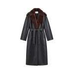 Edra Removable Collar Trench Coat in Black by The Frankie Shop – Coats The Frankie Shop Edra Removable Collar Trench Coat