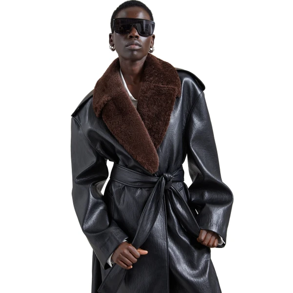 The Frankie Shop Edra Removable Collar Trench Coat