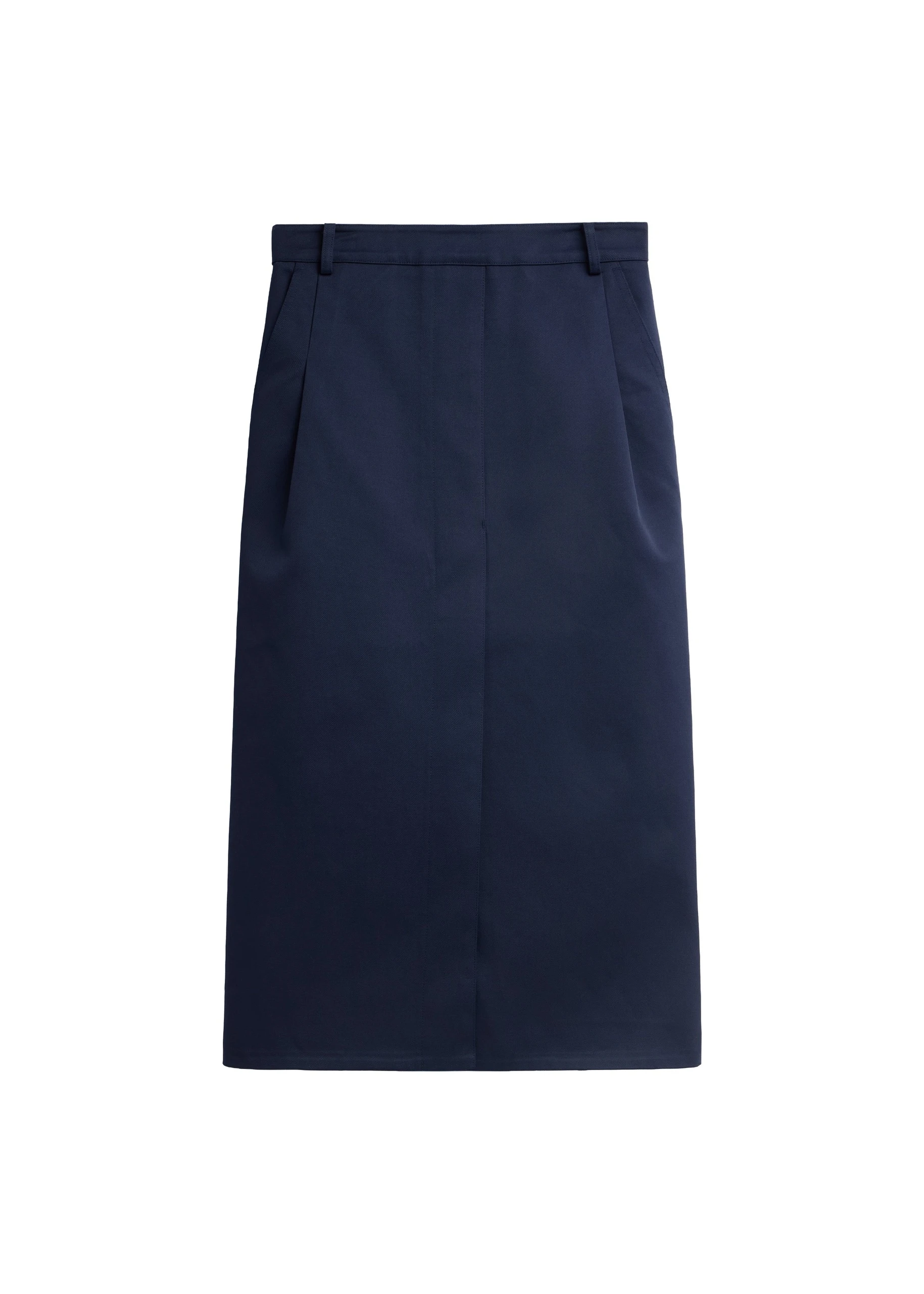 Elian Tailored Midi Skirt in Navy by The Frankie Shop – Skirts The Frankie Shop Elian Tailored Midi Skirt
