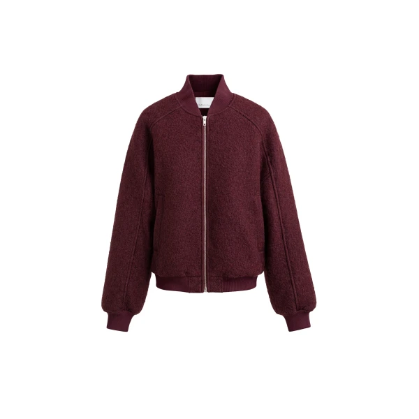 The Frankie Shop Elinor Boucle Oversized Bomber Jacket
