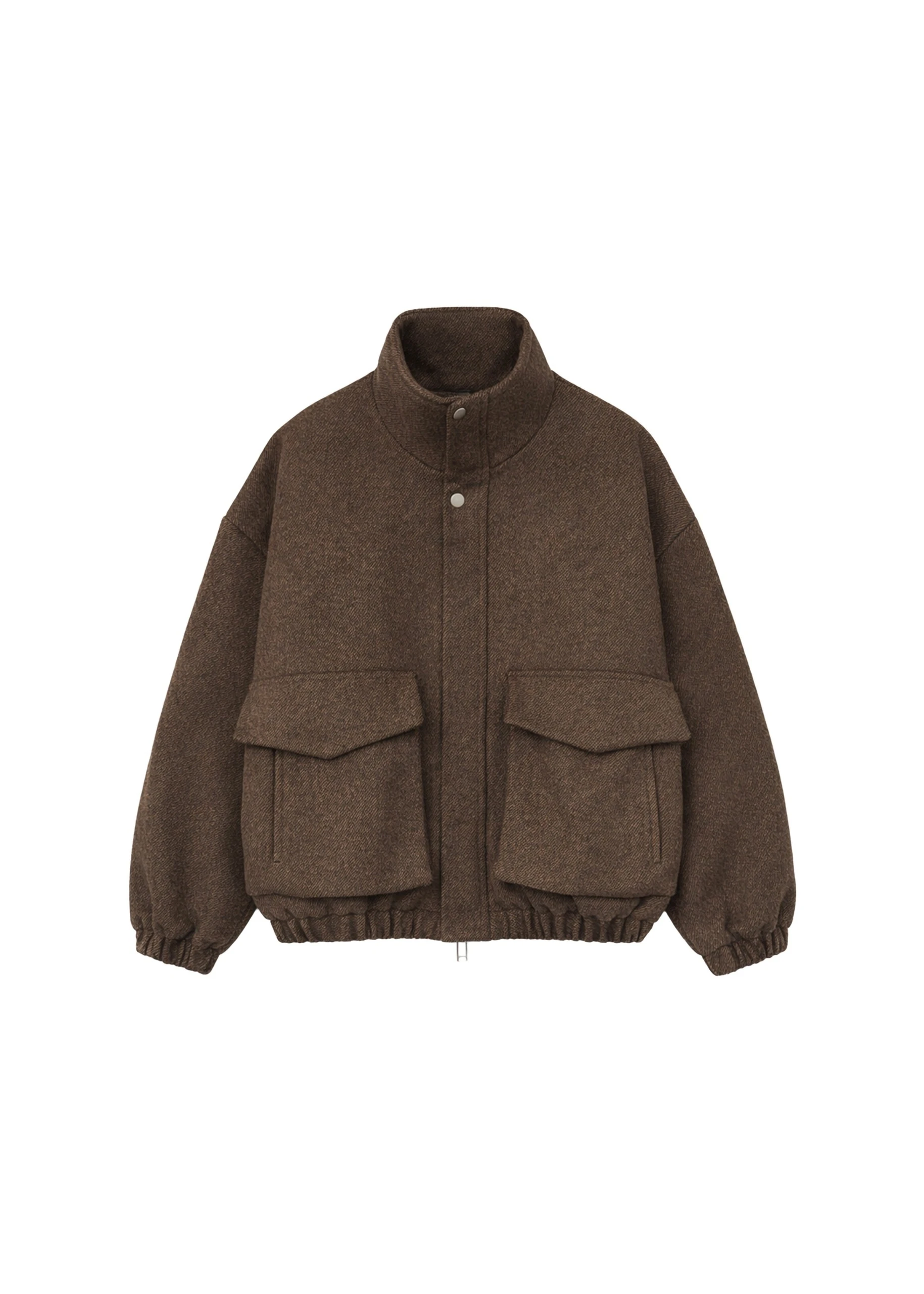 Elle Aviator Jacket in Brown Melange by The Frankie Shop – Jackets The Frankie Shop Elle Aviator Jacket