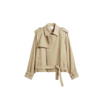 Elva Fluid Short Trench in Beige by The Frankie Shop – Coats The Frankie Shop Elva Fluid Short Trench