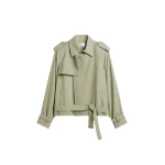 Elva Fluid Short Trench in Sage by The Frankie Shop – Coats The Frankie Shop Elva Fluid Short Trench