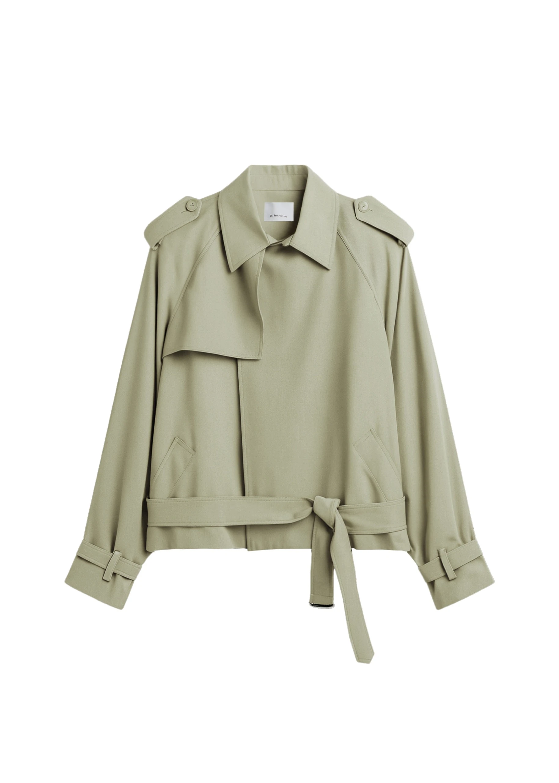 Elva Fluid Short Trench in Sage by The Frankie Shop – Coats The Frankie Shop Elva Fluid Short Trench