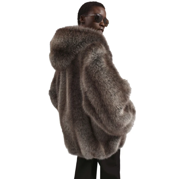 The Frankie Shop Emma Faux Fur Hooded Jacket