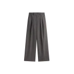 Erena Pleated Trousers in Dark Taupe by The Frankie Shop – Pants The Frankie Shop Erena Pleated Trousers