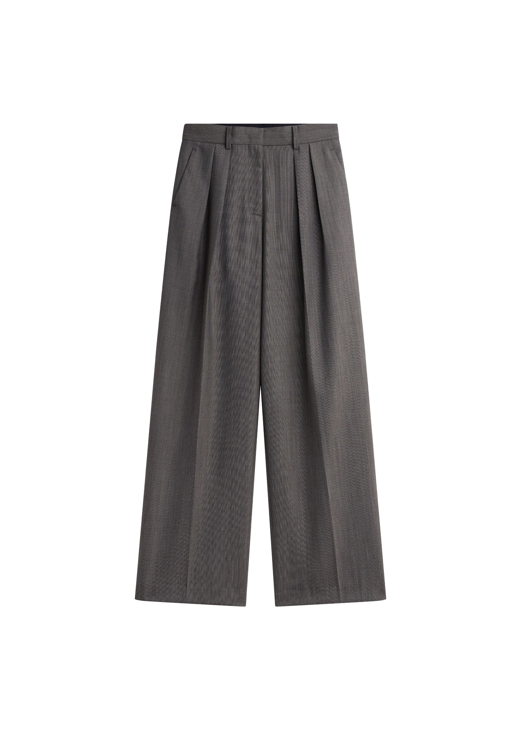 Erena Pleated Trousers in Dark Taupe by The Frankie Shop – Pants The Frankie Shop Erena Pleated Trousers