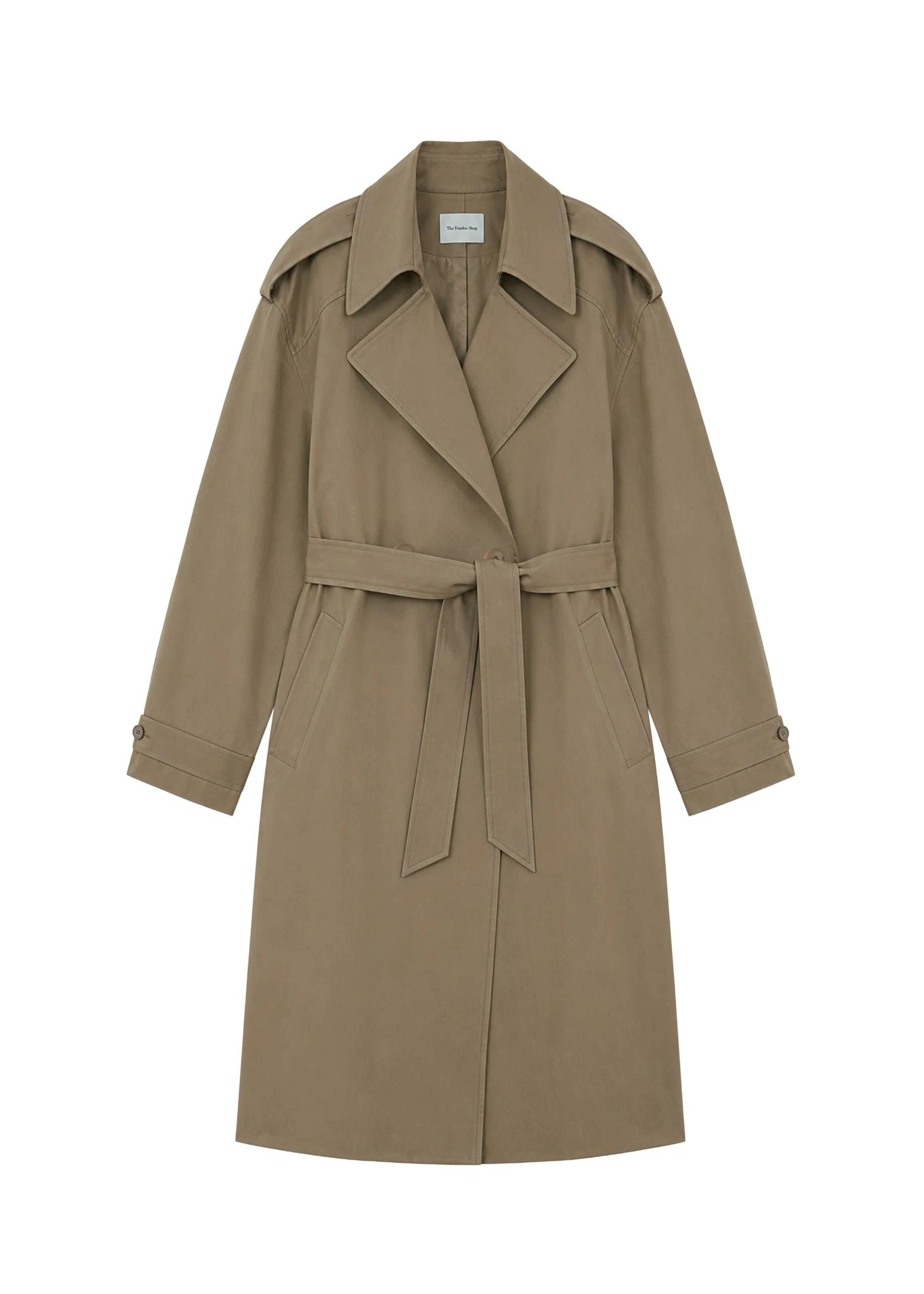 Esben Cotton Trench Coat in Light Taupe by The Frankie Shop – Coats The Frankie Shop Esben Cotton Trench Coat