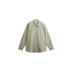 Eston Cotton Oversized Shirt in Sage by The Frankie Shop – Tops The Frankie Shop Eston Cotton Oversized Shirt