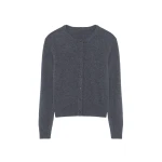 Francesca Cashmere Cardigan in Charcoal by The Frankie Shop – Knitwear The Frankie Shop Francesca Cashmere Cardigan