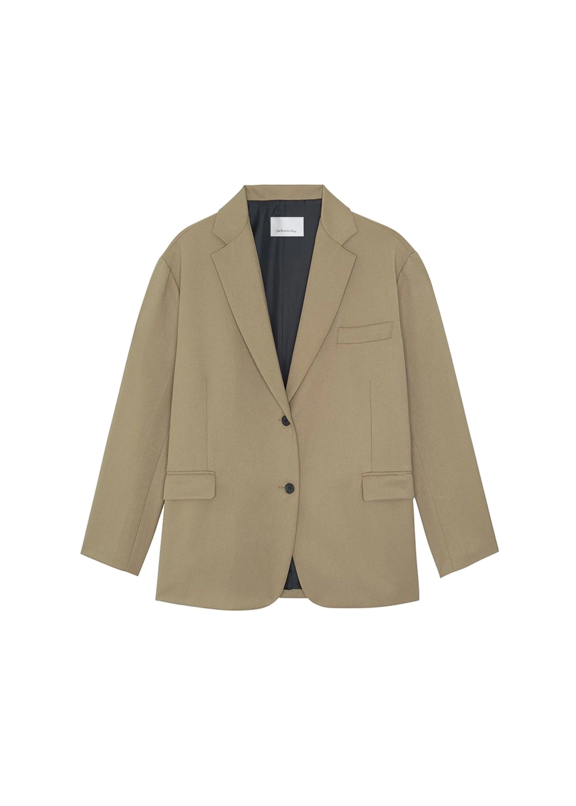 Frankie Oversized Boyfriend Blazer in Desert Taupe by The Frankie Shop – Jackets The Frankie Shop Frankie Oversized Boyfriend Blazer