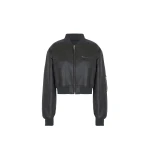 The Frankie Shop Gae Faux Leather Cropped Bomber