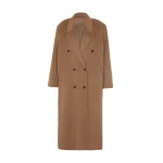 Gaia Double-Breasted Coat in Camel by The Frankie Shop – Coats The Frankie Shop Gaia Double-Breasted Coat