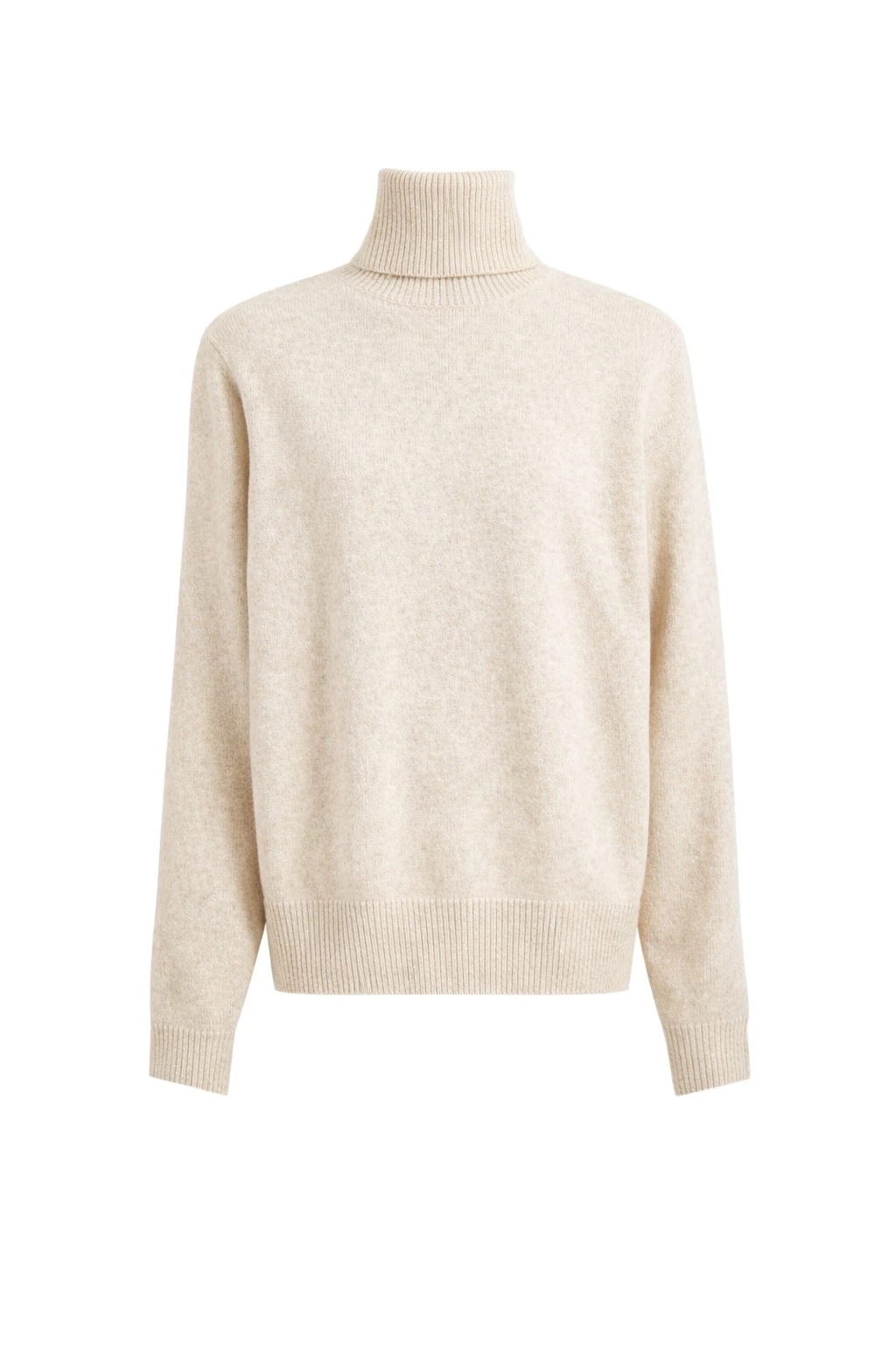 Gala Padded Knit Turtleneck in Light Beige by The Frankie Shop – Knitwear The Frankie Shop Gala Padded Knit Turtleneck