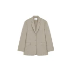 Gelso Oversized Blazer in Light Taupe Melange by The Frankie Shop – Jackets The Frankie Shop Gelso Oversized Blazer