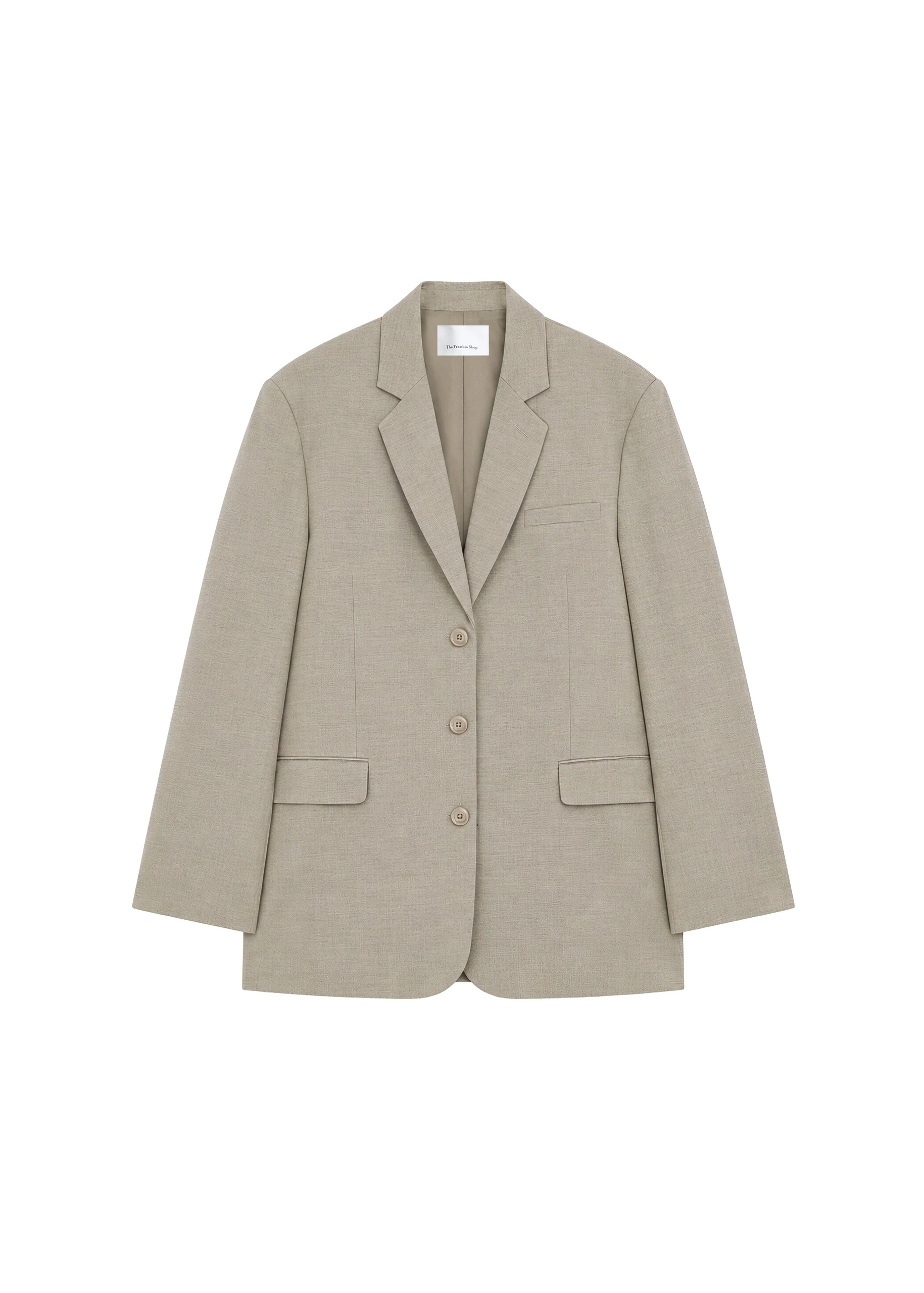 Gelso Oversized Blazer in Light Taupe Melange by The Frankie Shop – Jackets The Frankie Shop Gelso Oversized Blazer
